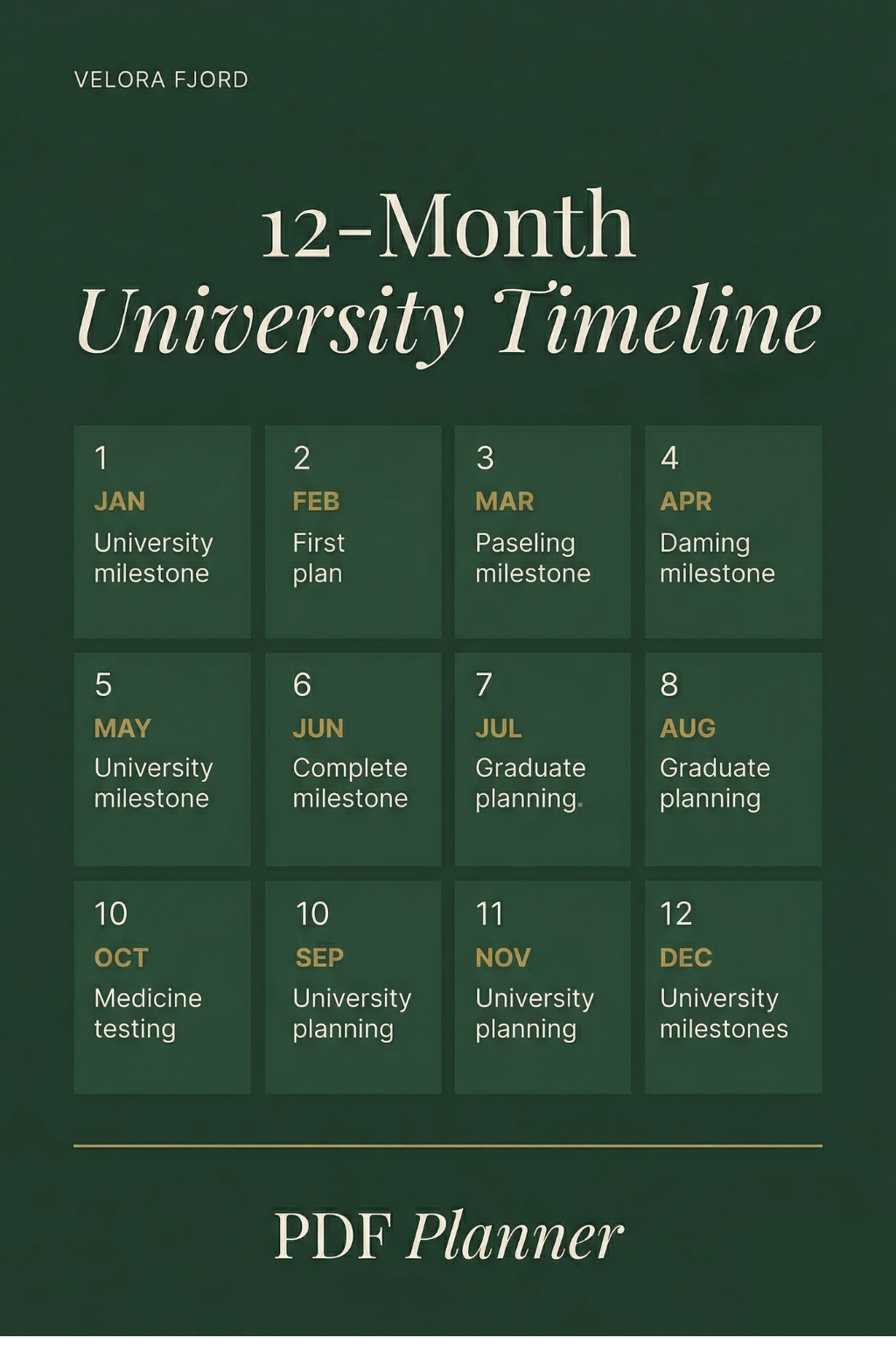Free 12-Month University Planning Timeline